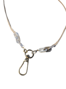 lot 1198525 image: Lanyards for ID Badges for Women Cute Chain Cruise Lanyard for Keys Bling Pearl Necklace Lanyard (Light Acrylic) - Retail $5