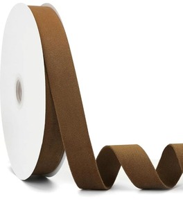 lot 1198526 image: Brown Velvet Ribbon Double Faced, 1 Inch x 20Yd, Great for Christmas, Wedding Decoration, Gift Wrapping and Christmas Tree Ornaments (Brown 1) - Retail $9