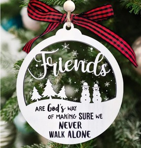 lot 1198558 image: Friendships Ornament, 2 Layer Friends Christmas Ornaments, Friends Ornament, for Women, Friendship Ornaments for Women Friends, Gifts for Best Friend Woman, Friendship Gifts - Retail $8
