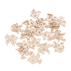lot 1198583 image: 50Pcs Bird Wooden Slices Unfinished Craft Decor for DIY Handmade Projects and Hanging Decorations - Retail $7
