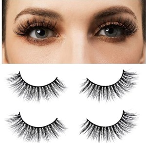 lot 1198590 image: Mink Lashes 3D 18mm Natural Cat Eye Lashes Reusable Long Eyelashes for Daily Eye Makeup False Eyelashes 2 Pairs-LINGSTAR (YM1090-Iris) - Retail $10
