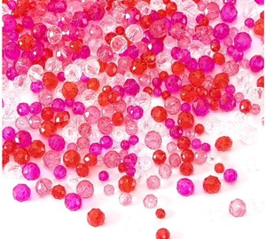 lot 1198599 image: Valentines Day Crystal Beads, 1215 PCS for Jewelry Making - Red, Pink, White, Rose Red Glass Beads for Bracelets and DIY Crafts - Retail $8