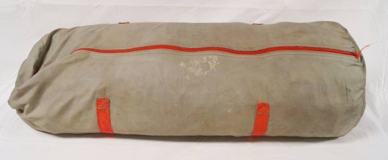 lot 1395 image: Tent w fiberglass poles, stakes, rain flap and case - unknown condition