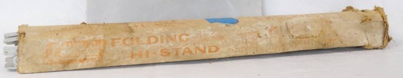 lot 1425 image: Vintage COLEMAN - Folding Aluminum Hi-Stand - w original box WOW