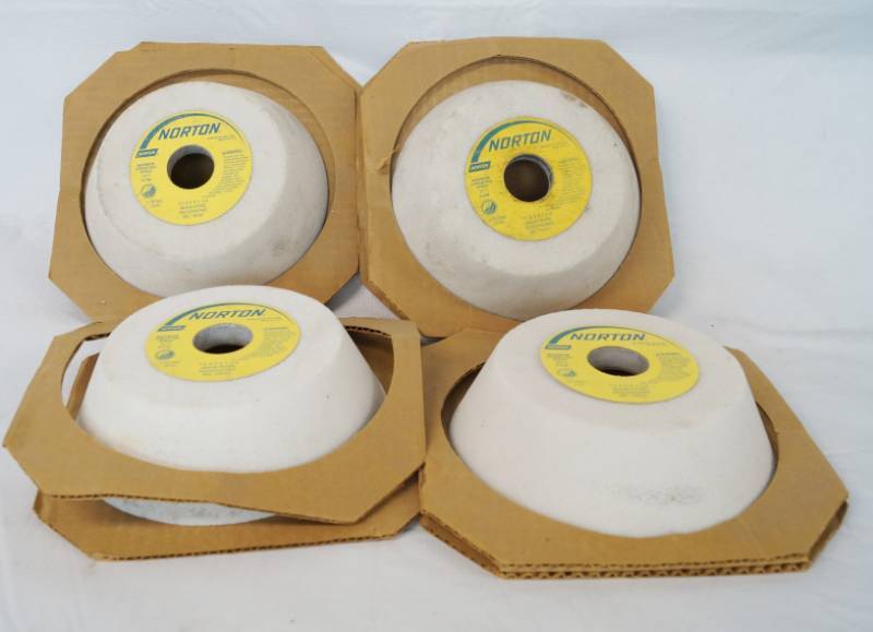 lot 3427 image: Lot Of Four Norton Grinding Wheels - 75 X 2 X 1-14 - See Pictures For Model Numbers