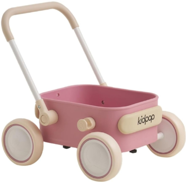 lot 8247 image: PULA Baby Push Walker with Wheels Toddler Wagon for First Learner Baby Toys 6-12 Months, 1 Year Old Birthday Gifts, Indoors and Outdoors (Pink)
