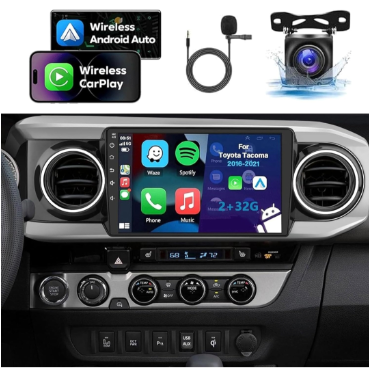 lot 9311 image: 9 inchs Car Stereo with Carplay Android Auto for Toyota for Tacoma 2016-2021 Double Din Android 13.0 Touch Screen Car Radio Receiver wWiFi GPS Bluetooth AHD Backup Camera Mic - 232G