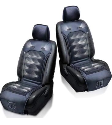 lot 1077 image: ZONETECH 2 Pack Cooling Car Seat Cushion - Black 12V Automotive Comfortable Massager Cooler Pad-Air Conditioned Air Circulation for Hot Weather