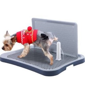 lot 5010 image: Pee Pad Holder, Indoor Potty Tray for Puppy and Small Size Dog with Pee Wall, Non-Skid Feet, 20  15.4  1.4 inch