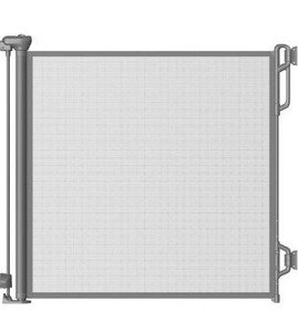 lot 5011 image: Retractable Baby Gate for Stairs & Doorways - 55 Wide Portable Safety Gate  Fits Baseboards, Easy to Use IndoorOutdoor  Mesh Gate for Dogs, Puppies, Cats (Gray)