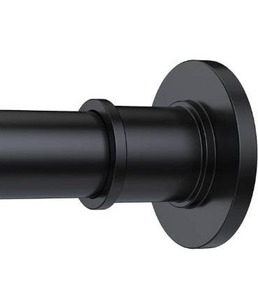 lot 5014 image: BRIOFOX Industrial Shower Curtain Rod - Never Rust Non-Slip 27-43 Inch Stainless Steel, Matte Black