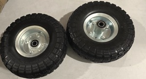 lot 5017 image: 10-inch Pneumatic Rubber Wheels with Steel Hub