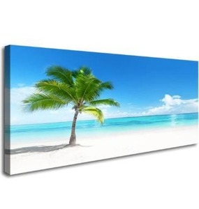 lot 5029 image: YYYYHPP YP0862 Beach Wall Art Palm On The Nature Picture Canvas Painting Beach Seascape Wall Art Prints For Bathroom Living Room Bedroom Kitchen Home and Office Wall Decor