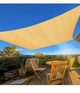 lot 5032 image: Artpuch Sun Shade Sail, 10x13 Sand Rectangle, Curved Edged Commercial Grade 185GSM Permeable Outdoor Shade Cloth for Deck, Backyard, Patio (Custom Sizes Made)