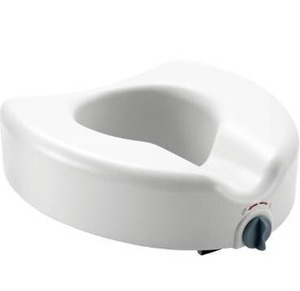 lot 5035 image: Medline 5 Raised Toilet Seat with Lock, No Arms, White, 400 lb Capacity - Easy Installation - Elderly & Disabled Bathroom Aid