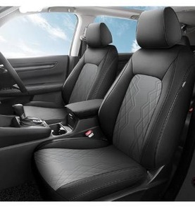 lot 5070 image: FREESOO CRV Front Seat Covers - 2pcs Custom Fit Front Car Seat Cover for Honda CRV 2025 2024 2023 EX-LEXLXTouringSpecial EditionHybrid - Waterproof Leather Bucket Seat Covers Black&Gray