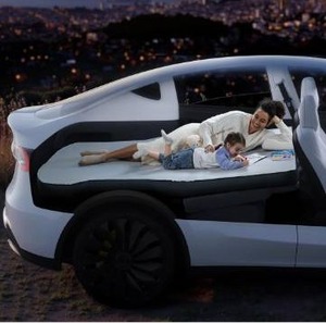 lot 073 image: 4.5inch Foam Mattress for Tesla Model YJuniper  3, Full Size Bed, Vacuum Compression, Roadtrip, Job Shifts, Nap, Camping, Cigarette Lighter Extend Cord and Eyemask Provided Retail $260
