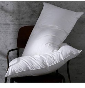 lot 5074 image: Set of 2 White Goose Feather Bed Pillows Queen Size- Soft 100% Cotton, Medium Soft Support Surround Fill Polyester,White Solid