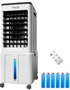lot 5075 image: Portable Air Conditioner, 3-IN-1 Evaporative Air Cooler w3.2Gal Tank, 4 Modes &amp 3 Speeds, 12H Timer, 6 Ice Packs, Windowless Swamp Cooler for Bedroom,Home,No Hose Needed