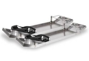 lot 5086 image: MARSHALLTOWN Concrete Stainless Steel Knee Boards with Knee Pads, Contractor-Grade, Built-in Toe Brackets, Durable, KB230