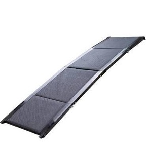 lot 5089 image: Deluxe Aluminium Pet Ramp Portable Folding Dog Ramp for Cars, SUVs, and Beds Non-Slip Surface for Large &amp Small Dogs Supports Up to 150 lbs Lightweight &amp Durable