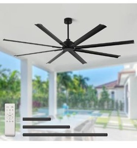 lot 104 image: 84 Inch Industrial Ceiling Fans without Lights Large Ceiling Fan with 8 Reversible Aluminum Blades, 6-Speed, Home or Commercial Ceiling Fan for Porch Garage �Shop