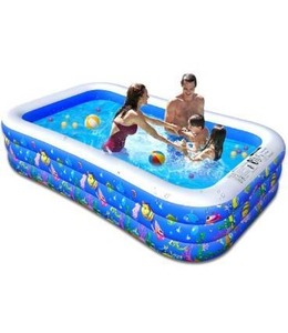 lot 5116 image: Inflatable Swimming Pool, 120 x 72 x 22 Kiddie Pools, Family Lounge Pools Thickened Above Ground Family Pool for Summer Water Party, Backyard, Garden Lawn, Blue