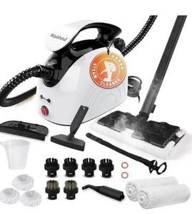 lot 5143 image: Steam Cleaner, Handheld Steamer with 21 Accessories, 248°F High-Temperature Steam for Floors, Grout, Tiles, Carpet, Cars - Portable 1.08L Tank, Child Lock, Chemical-Free Cleaning