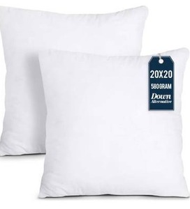lot 5157 image: Utopia Bedding Throw Pillows Insert (Pack of 2, White) - 20 x 20 Inches Bed and Couch Pillows - Indoor Decorative Pillow