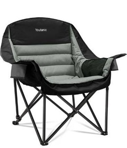 lot 5160 image: Oversized Camping Chair, Portable Folding Camping Chairs with Side Pocket, Cup Holder and Carry Bag, Heavy Duty Outdoor Camping Chairs for Adults, Fishing, Sports, Trip, up to 400lbs, Style 4
