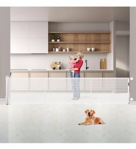 lot 5161 image: 203 Inch Retractable Baby Gates Extra Wide, Retractable Baby Gates Indoor Outdoor, Extra Long Baby Gate for Doorway Stair Gates for Kids or Pets Extra Large Dog Gate for Stairs (35 Tallx203 Wide)