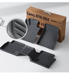 lot 5163 image: 2018 2019 2020 2021 2022 2023 2024 (Not for Hybrid), All Weather Protection TPE Car Mats Custom Car Liners Accessories, Front & 2nd Row Floor Liners Set