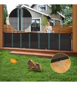 lot 5168 image: 140 Retractable Baby Gates Extra Wide,34 Tall Retractable Dog Gate for Doorways, Security Upgrade Reinforcement Rods Extra Long Retractable Baby Gate for Stairs, IndoorOutdoor Retractable Gate