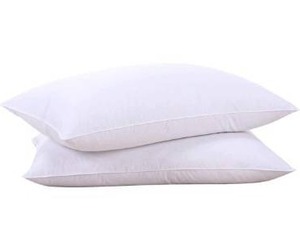 lot 5173 image: Goose Feathers and Down White Pillows with 100% Soft Cotton Cover, Bed Sleeping Hotel Collection Pillows Set of 2 King Size