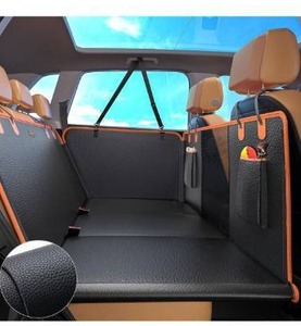 lot 5177 image: MIXJOY Back Seat Extender for Dogs, Dog Car Cover for Back Hard Bottom Holds 400LBS, Backseat Cover Bed PU Leather-Waterproof Anti-Scratch, Hammock for Car SUV Protector with Seat Belt