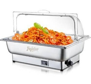 lot 5184 image: Electric Chafing Dish, 9QT Full Size Electric Chafing Dish Buffet, Adjustable Temp Roll Top Food Warmer, 600W Chafing Dish Buffet Set for Catering Parties (11 Full Size)