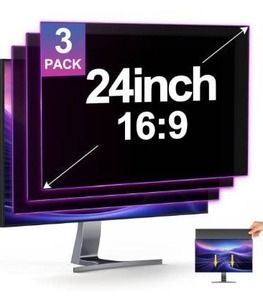 lot 5199 image: 3-Pack 24 Inch Privacy Screen for Monitor Computer Screen Privacy Filter for 169 Widescreen Monitor Desktop PC Anti-Glare Protector and Blue Light UV-Blocking