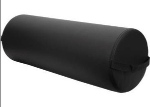 lot 5208 image: ForPro Professional Collection Jumbo Full Round Bolster Pillow, Black, Oil and Stain-Resistant, for Massage and Yoga, 9 R x 26 L