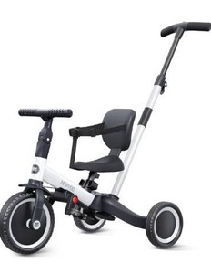lot 5214 image: newyoo Toddler Bike, 4 in 1 Tricycles for 1,2,3 Year Olds, Balance Bike, Birthday Gift and Toy for Boys and Girls, Kids Tricycle with Parent Steering Push Handle, Removable Pedals, White, TR007
