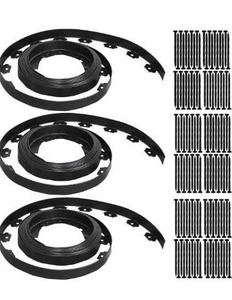 lot 5217 image: Gardzen 1.5 x 100 Landscape Edging Kit, Garden Edging Coil Comes with 120 Pcs Spikes, No Dig Lawn Border Design