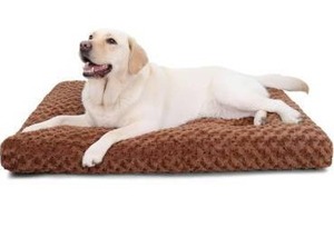 lot 5218 image: Vevor Washable Dog Bed Deluxe Plush Dog Crate Beds Comfy Kennel Pad Anti-Slip Pet Sleeping Mat for Large, Jumbo, Medium, Small Dogs Breeds, 35 x 23, Brown