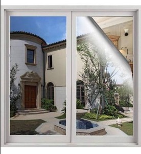 lot 5226 image: Volcanics One Way Window Privacy Film, Sun Blocking Window Tinting Film for Home Heat Control Mirror Tint Film Static Cling 35.4 x 78.3 Inches, Silver