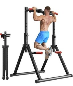 lot 234 image: Power Tower Pull Up Dip Station Foldable, Pull Up Bar Station Adjustable, Multi-Function Home Gym, Strength Training Fitness Equipment, Triangular Design, for Home Outdoor