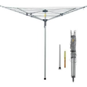 lot 5236 image: Collapsible 4-arm Rotary Outdoor Umbrella Drying Rack Clothes Dryer Clothesline with 131ft Drying Space