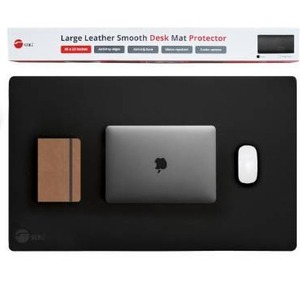 lot 5242 image: SIIG Extra Large Desk Mat on top of Desk Blotter Protector - 36 x 22 Vegan Leather Mouse Mat for Office, Home Office, Desktop Computer, Laptop, Keyboard and Mouse - Black