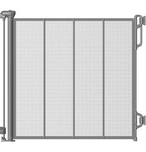 lot 5246 image: Reinforced Retractable Baby Gate, Mesh Dog Gate, Child Safety Gate for Doorways, Stairs, Hallways, IndoorOutdoor, Wide Openings -33.5 Tall, Width up to 55 Gray
