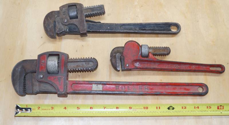 lot 2444 image: Pipe-Wrench Set 3 Pieces - FULLER