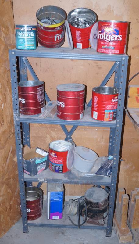 lot 2458 image: Metal Shelf and Contents