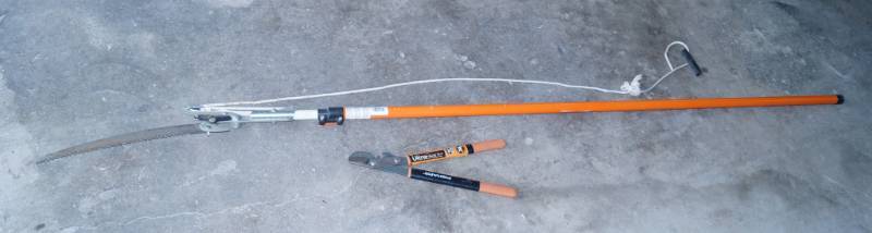 lot 2484 image: Expandable Tree Pole Saw and Fiskars UltraBlade Cutters