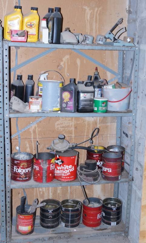 lot 2509 image: Metal Shelf and Contents - All Contents Included